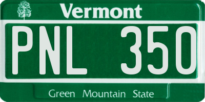 VT license plate PNL350