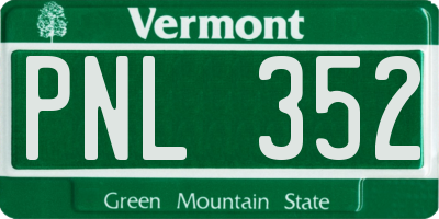 VT license plate PNL352