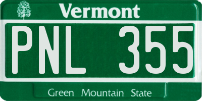VT license plate PNL355