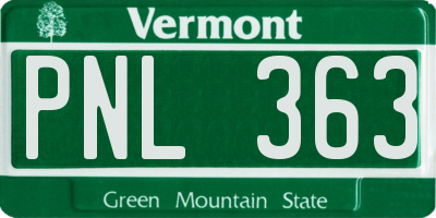 VT license plate PNL363