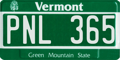 VT license plate PNL365