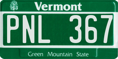 VT license plate PNL367