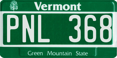 VT license plate PNL368