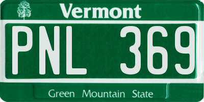VT license plate PNL369