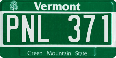 VT license plate PNL371