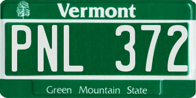VT license plate PNL372