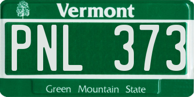 VT license plate PNL373