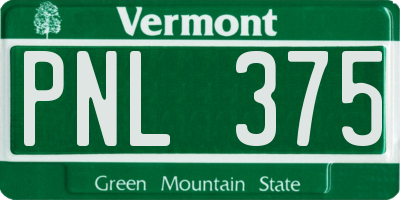 VT license plate PNL375