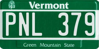 VT license plate PNL379