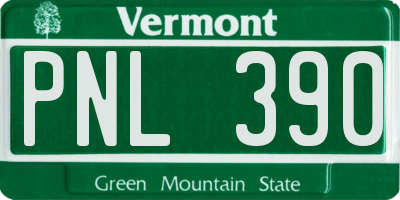 VT license plate PNL390