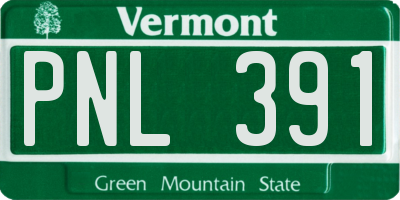 VT license plate PNL391