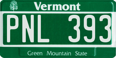 VT license plate PNL393
