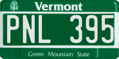 VT license plate PNL395