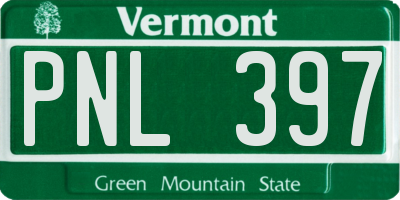 VT license plate PNL397