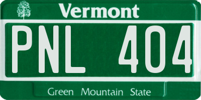 VT license plate PNL404