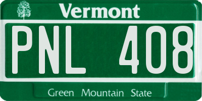 VT license plate PNL408