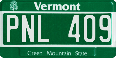 VT license plate PNL409