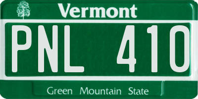 VT license plate PNL410
