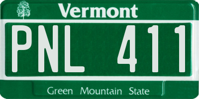 VT license plate PNL411