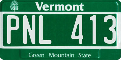 VT license plate PNL413