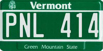 VT license plate PNL414