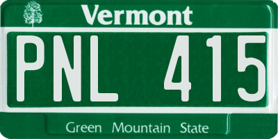 VT license plate PNL415