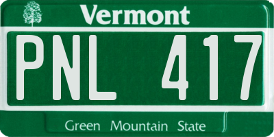 VT license plate PNL417