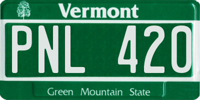 VT license plate PNL420
