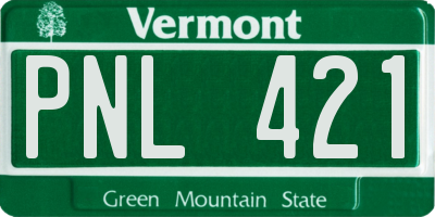 VT license plate PNL421