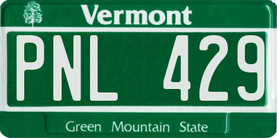VT license plate PNL429