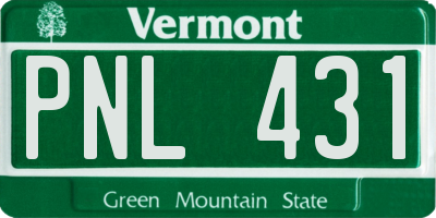 VT license plate PNL431