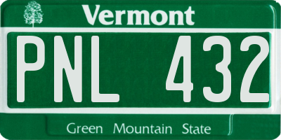 VT license plate PNL432
