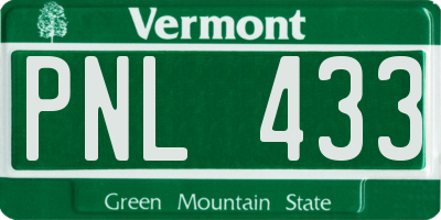 VT license plate PNL433
