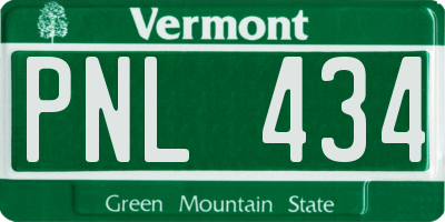 VT license plate PNL434