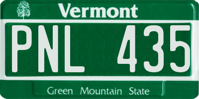 VT license plate PNL435