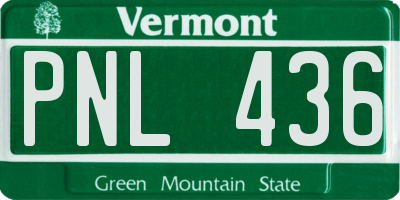 VT license plate PNL436