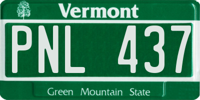 VT license plate PNL437