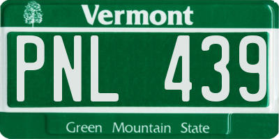 VT license plate PNL439