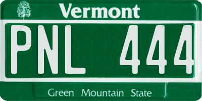 VT license plate PNL444