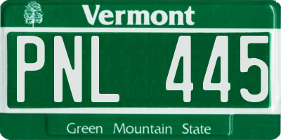 VT license plate PNL445