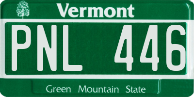 VT license plate PNL446