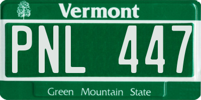 VT license plate PNL447