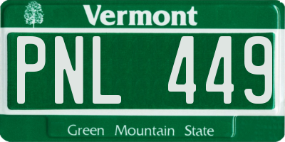 VT license plate PNL449