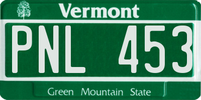 VT license plate PNL453