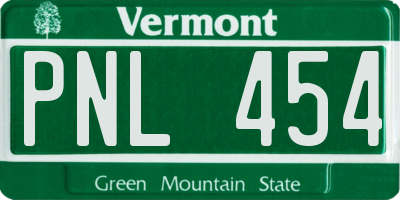 VT license plate PNL454