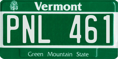 VT license plate PNL461