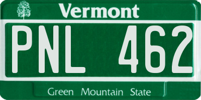 VT license plate PNL462