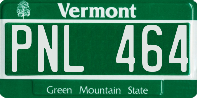 VT license plate PNL464
