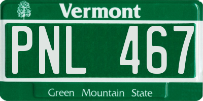 VT license plate PNL467