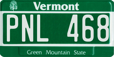 VT license plate PNL468
